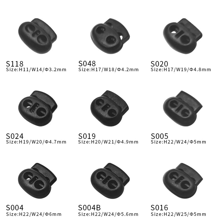 Factory Price High Quality Black in Stock Plastic Spring Loaded Cord Fastener Spring Clasp