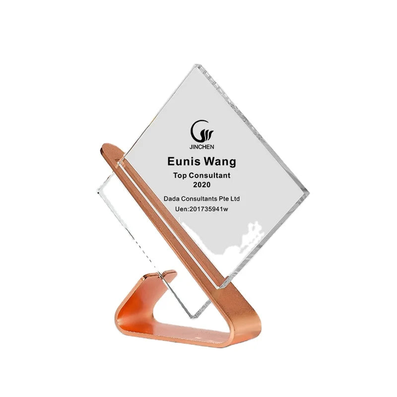 Custom 3 Colors Crystal Glass Trophy for Corporate Awards