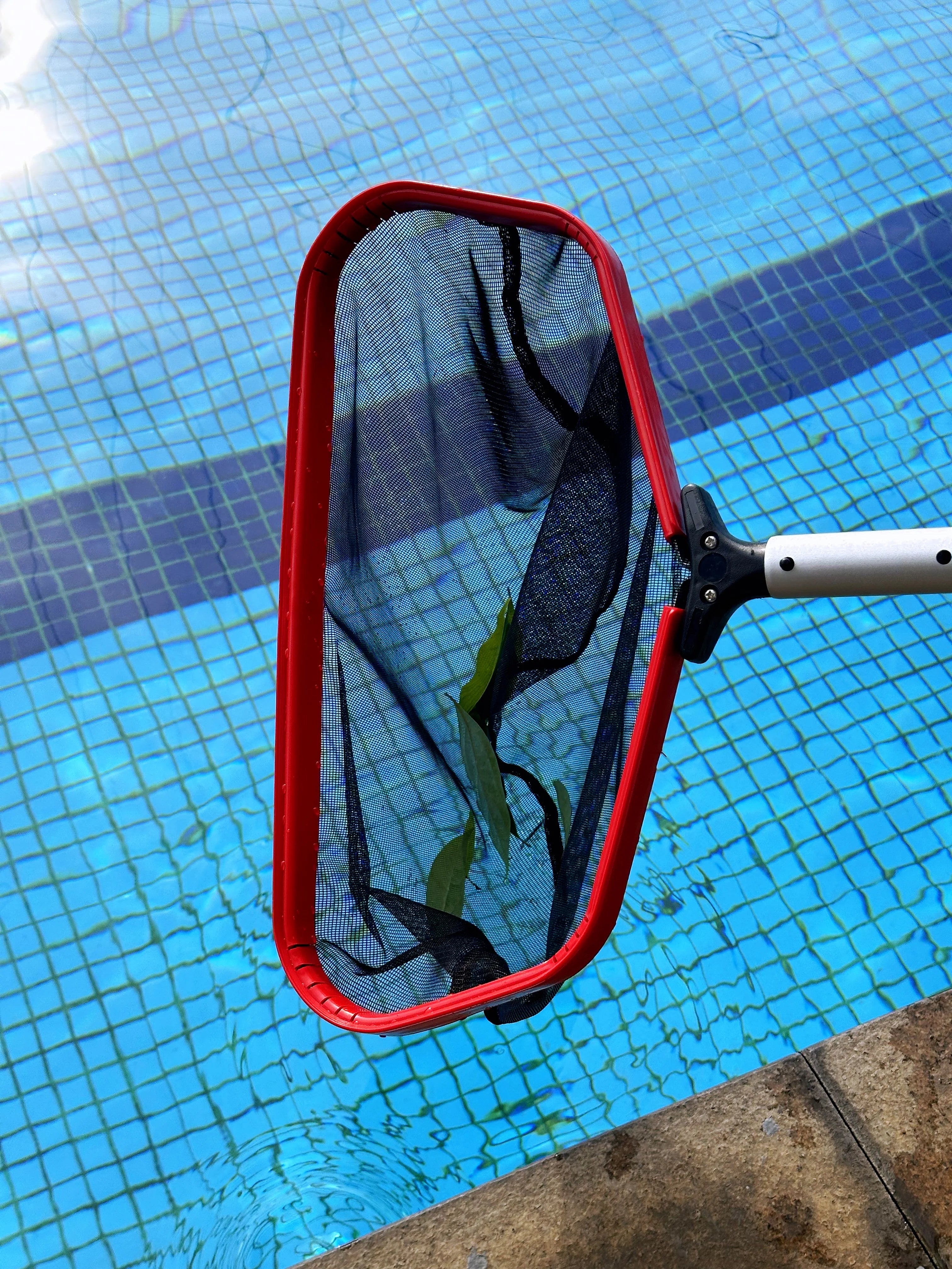 Professional Grade High Quality Heavy Duty Pool Leaf Skimmer Net Rake Aluminum Frame Stainless Steel Handle Deep Durable Nylon