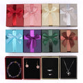 7*9 Ribbon Bow Paper Box Heaven and Earth Cover Gift Box Ring Pendant Necklace Set Box Factory Directly for Spot