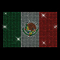 Shinning Rhinestone Mexican Flag Custom Iron on Tshirt Transfers