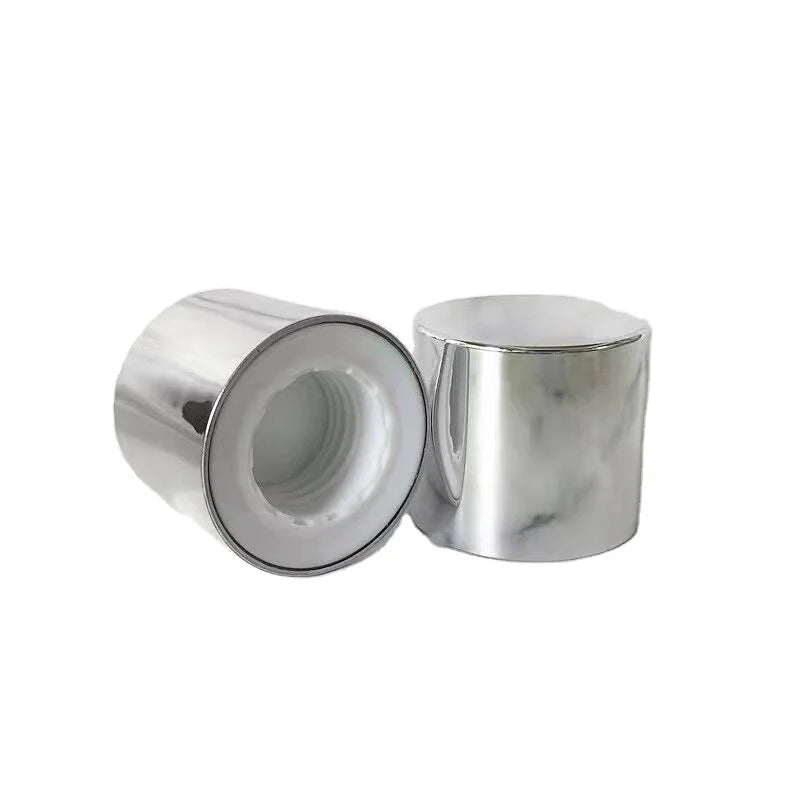 Factory Customized Durable Stylish 24mm Silver Color Cosmetic Lotion Plastic Aluminium Screw Top Cap for Lotion Bottle