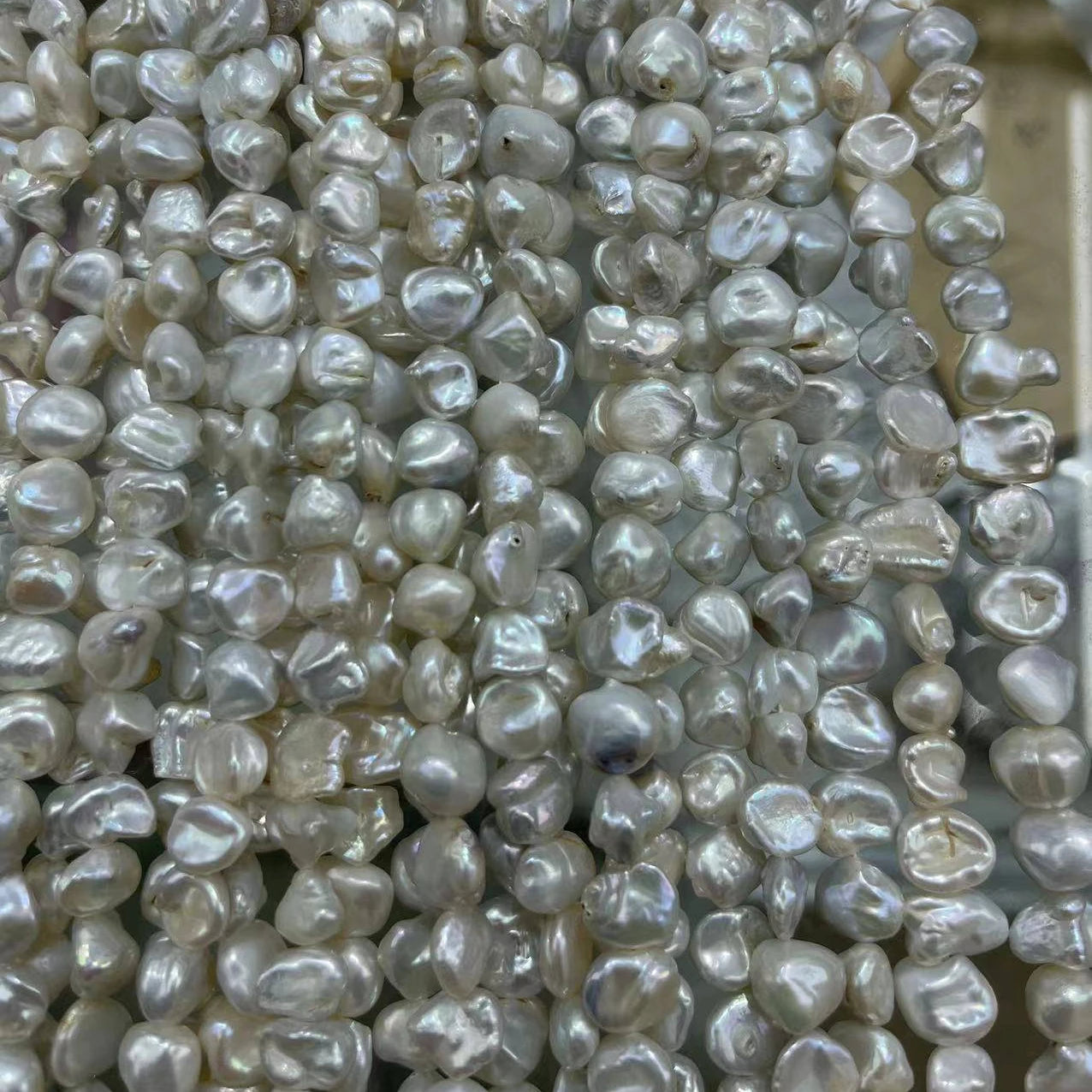 7-8MM Baroque Freshwater Keshi Pearl Bead Loose Strand Fine Jewelry for Making Bracelet Necklace DIY Jewelry Nature Pearl