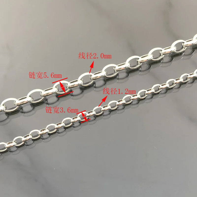 Oval Pearl Chain in Stainless Steel Color Multi-Specification DIY Clothing Pants Necklace Material Jewelry Findings & Components