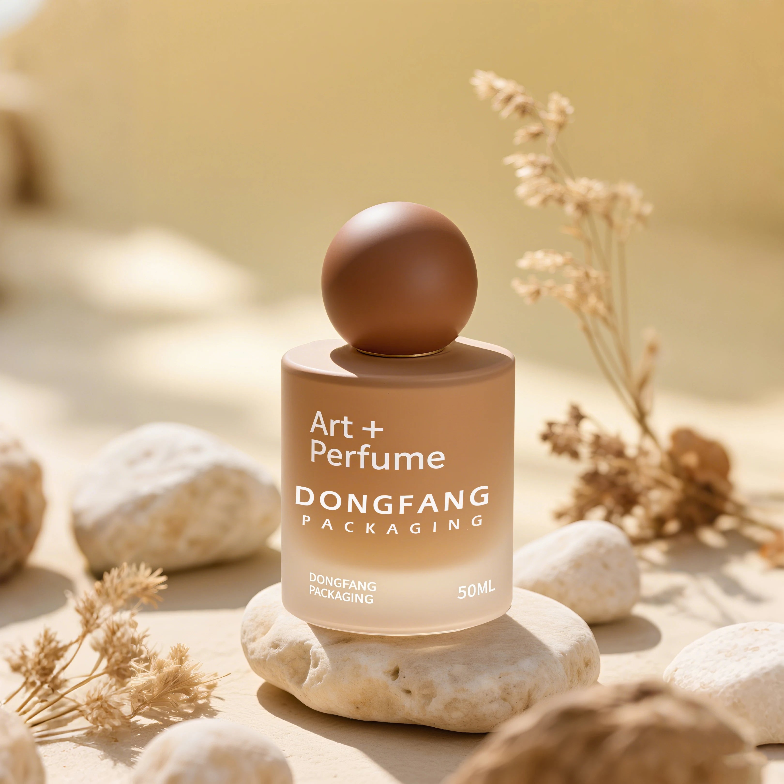 Hot Selling DONGFANG GLASS 50ml Round Glass Perfume Bottle with Pump Sprayer Reed Diffuser Screen Printed Surface Model TXZ-685