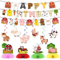 Farm Animal Party Decorations Children Birthday Decorations Hanging Flags Vortex Balloon Set Party Photography Props