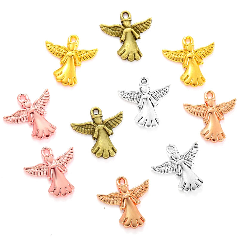 5 Color Angel Charms Alloy Metal for Earring Necklace Pendants DIY Handmade Jewelry Accessories Making 20*20mm I247