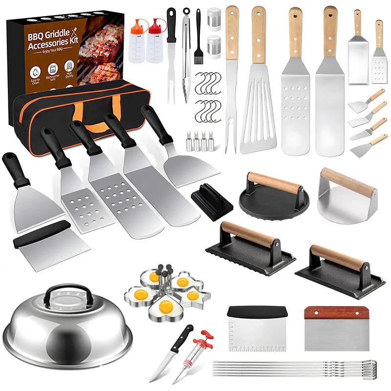 Hot Sale Stainless Steel BBQ Tools 18pcs Perfect Outdoor Barbecue Grill Utensils Set with Oxford Fabric Case Package