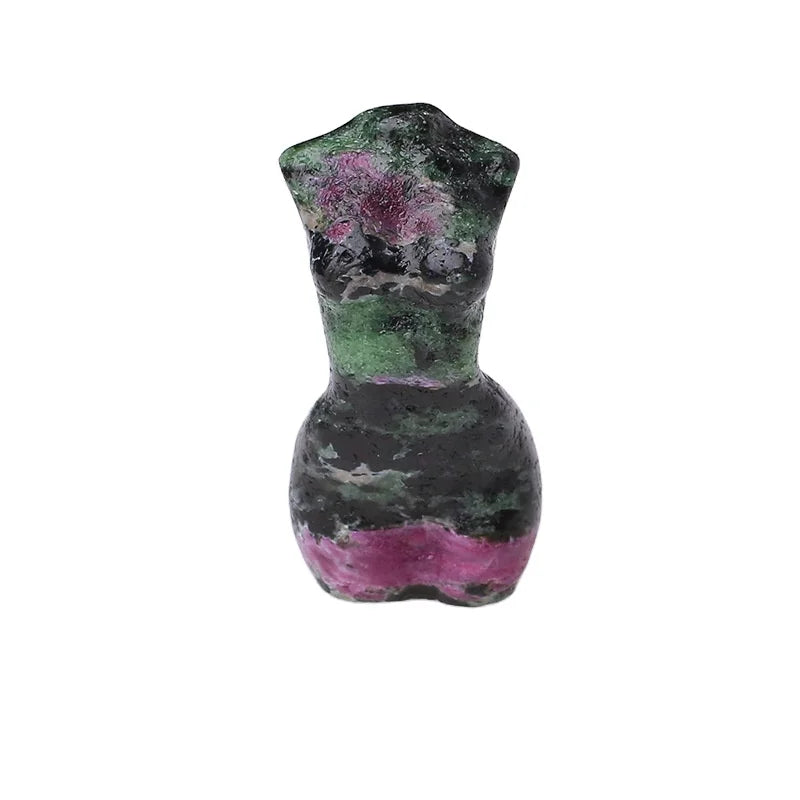 HZ Epidote Crystal Women Body Statue Home Decoration Healing Stone Crafts
