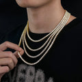 Cheap Custom Set 4mm 16-24in Tennis Gold Plated Vvs Mossanite Moissanite Chain Men Hip Hop S925 Tennis Necklace with Certificate