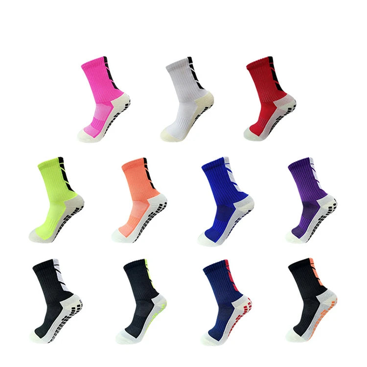 New Designs Men Cotton Training Short Anti Slip Grip Football Sport Soccer Socks