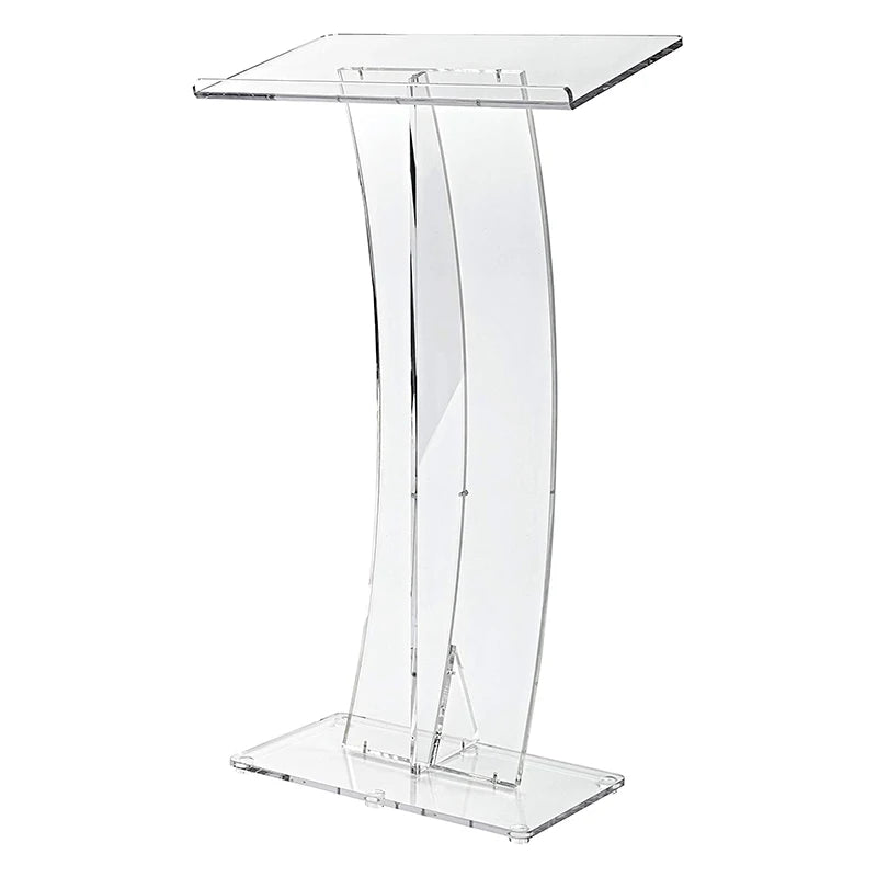 Clear Podium Stand Portable Presentation Podium for Restaurants Weddings Churches Acrylic Pulpits Custom Logo