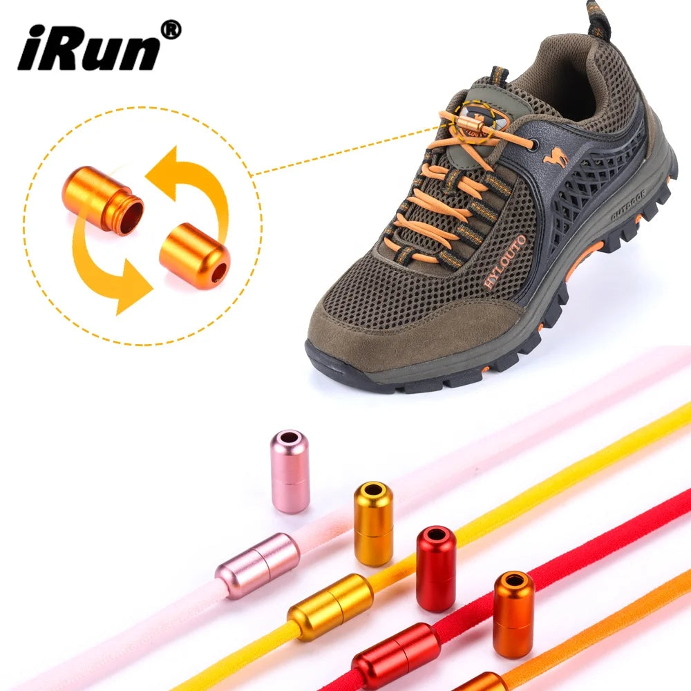 IRun Quick Lazy Metal Capsule Shoe Laces Elastic No Tie S Semicircle Shoe Strings for Kids Sneakers Accessory