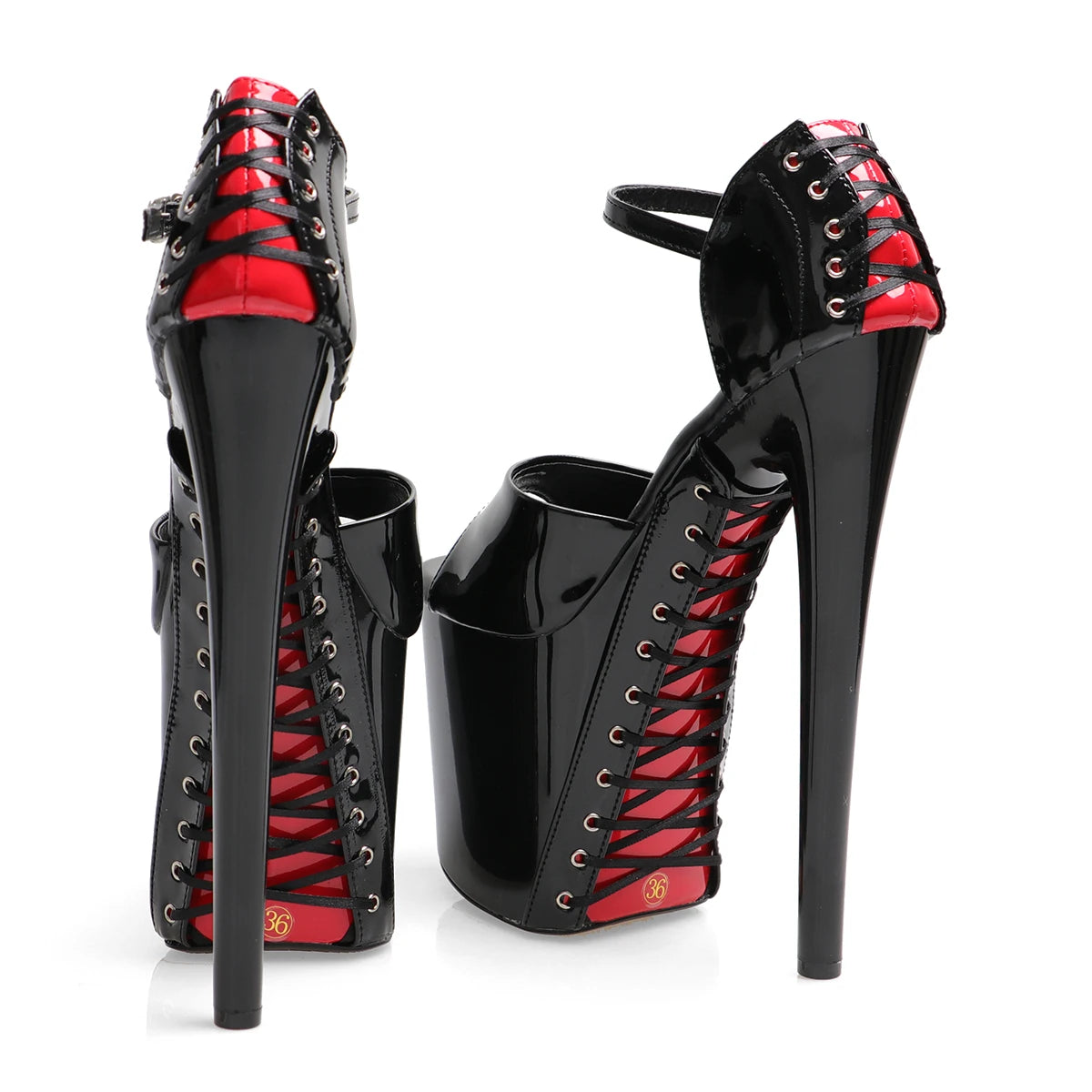 2021 New Black Platform Lace up Sexy Exotic Dancer Shoes Strip Dance Pole Dance 20 cm Fashionable High-heeled Sandals
