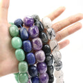 Wholesale Natural Stone Barrel Bead Uneven Freeform Nugget Labradorite Citrine Lapis Prehnite Tiger Eye Beads 15-22mm ~ 38cm