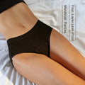 Women's Reusable Black Menstrual Panties Plus Size 4-Layer Period Protection