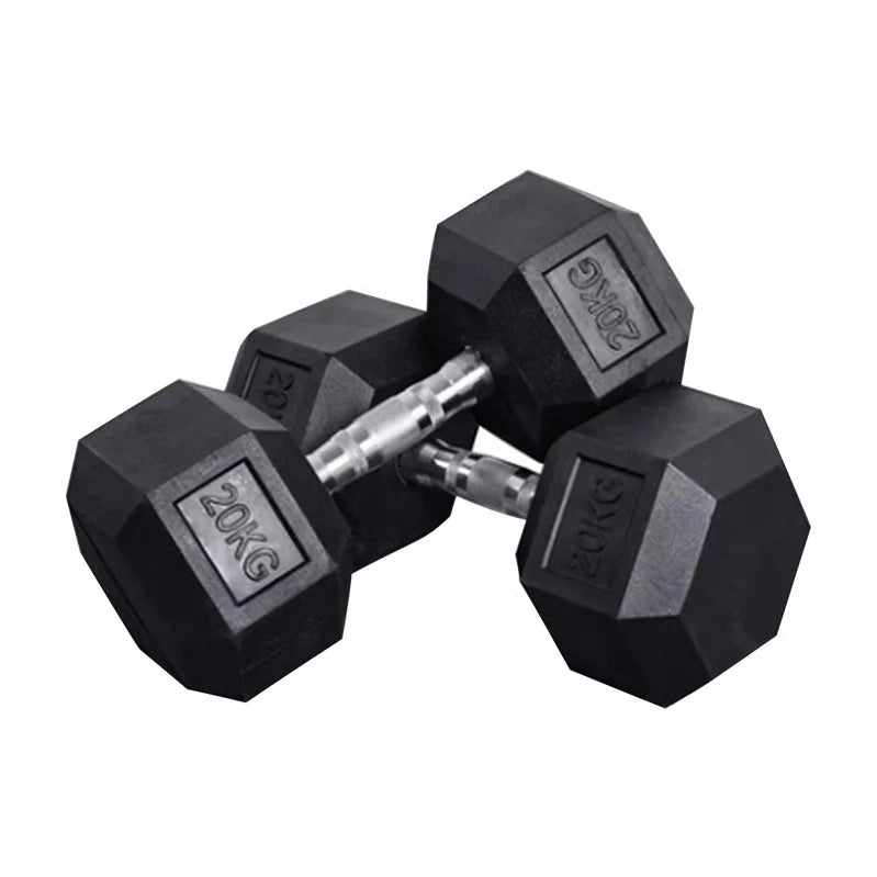 Commercial Fitness Gym Equipment Steel Hex Dumbbells with Free Weights Rubber Coated Weight Lifting in Lbs Kg