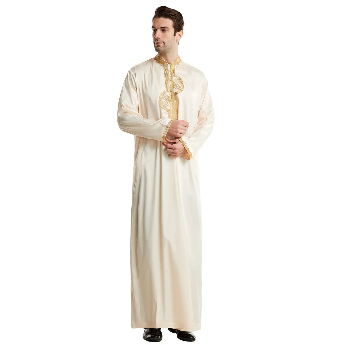 Wholesale  New Style Islamic Clothing  Robe Embroidered Robe Thobe Men Muslim  Abaya Duba