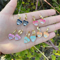 New explosion style evil eye enamel love heart earrings fashion trend stainless steel gold plated earrings