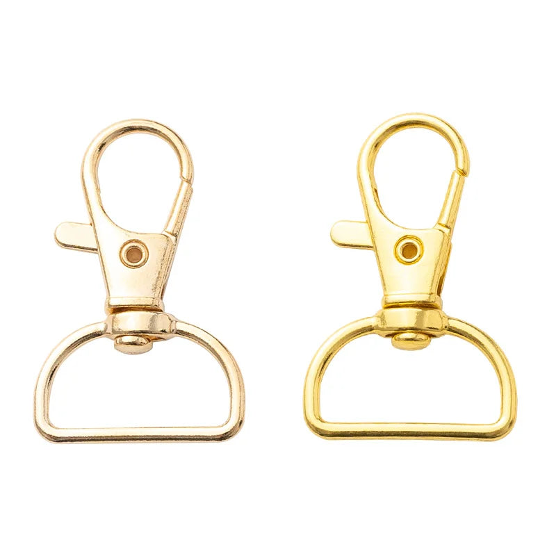 PD255-256 Hardware Keychain Hooks with D Rings Set for Bag Making Lanyard Snap Hooks Metal Swivel Clasps
