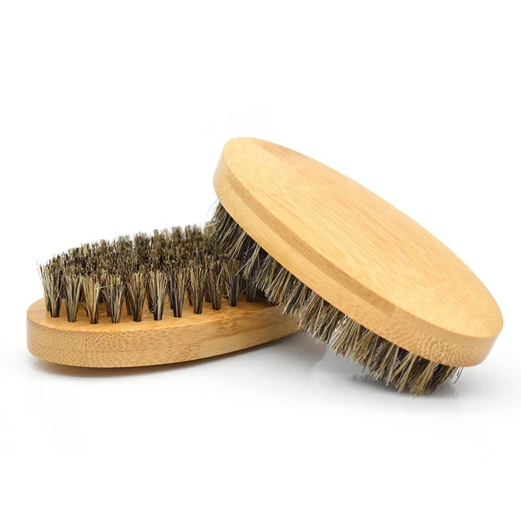 Wholesale Hot Sale Bamboo Beard Brush Mens Shave Brush Boar Bristle Beard Brush