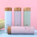 FX Factory Wholesale Double Wall Stainless Steel Vacuum Flask Tumbler Wooden Lid Leak-Proof 12-24 Hours Thermal Insulation Eco