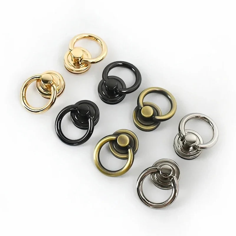 Meetee BF768 20mm DIY Hardware Accessories Bag Rivet Clip Screws with Zinc Alloy Strap Handle O Ring Hook Buckles