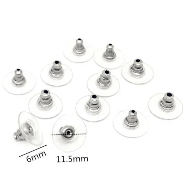 Aceon Jewelry Yiwu Stainless Steel Bullet Shape Ear Plug Earring Back Button Transparent Plastic Earplugs for Jewelry Making