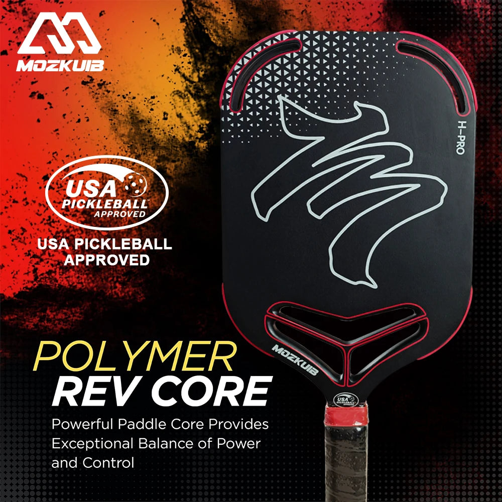 Diamond Open Black and Red Smooth Surface T700 Pickleball Paddles Available Carbon Fiber Pickleball Racket for Outdoor Sports