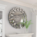 Large Silver Glass Round Interior Designed Mirror Wall Mounted Decorative Mirror for Corridor Wall
