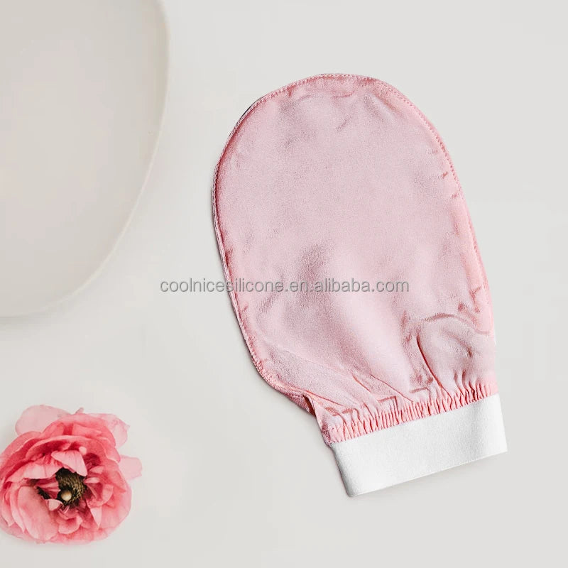 Fiber Scrub Women Body Wash Cleaner Hand Bath Exfloating Glove Silk Viscose Private Logo Luxury Magic Natural New Customized