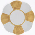 34.5*34.5*1.5cm Farmhouse Style Decoration Frameless Flower Shape Wall Mirrors Modern Interior Burlywood Round Wall Mirror