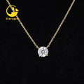Fashion 4 Prongs Moissanite Stone Necklace 5mm 6.5mm Lab Grown Diamond Jewelry Group Order