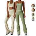 RUIQUWIN Custom Logo Yoga Gym Wear Women Apparel Long Sleeves Crop Top Scrunch Butt Pants Custom 4 Pieces Gym Yoga Sets
