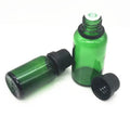 In Stock Wholesale 5ml 10ml 15ml 20ml 30ml 50ml 100ml Green Sample Vial Essential Oil Glass Bottle With Tamper Evident Cap