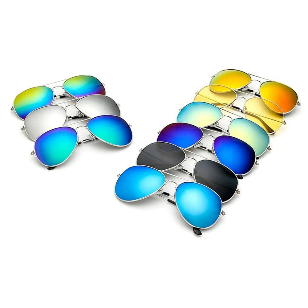 3026 Fashion Dazzle Color Double Bridge Design pilot Mirror Sunglasses Manufacturers Wholesale