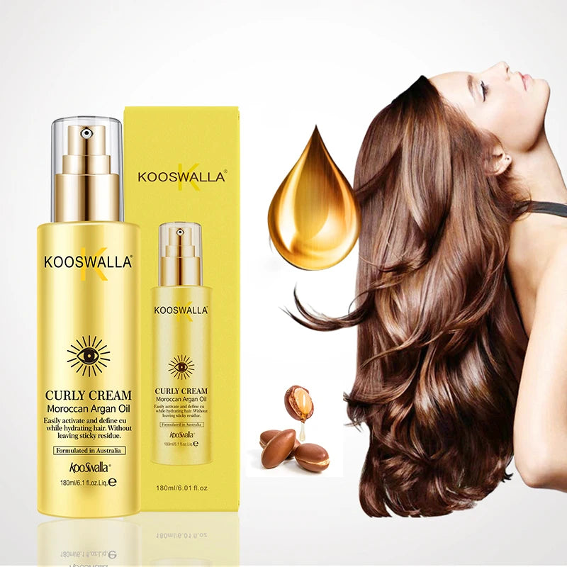 Kooswalla Argan Oil Moisturizing Curly Hair Cream to Make Hair Curly for Natural Hair