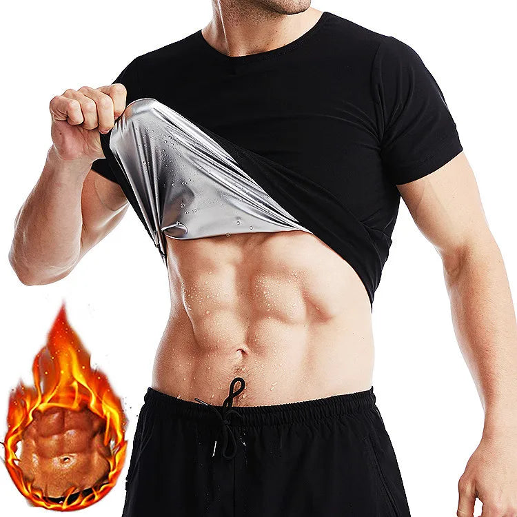 Men Sauna Sweat Vest Compression Shirt Sauna Sweat Sauna T Shirt Fat Burner Top