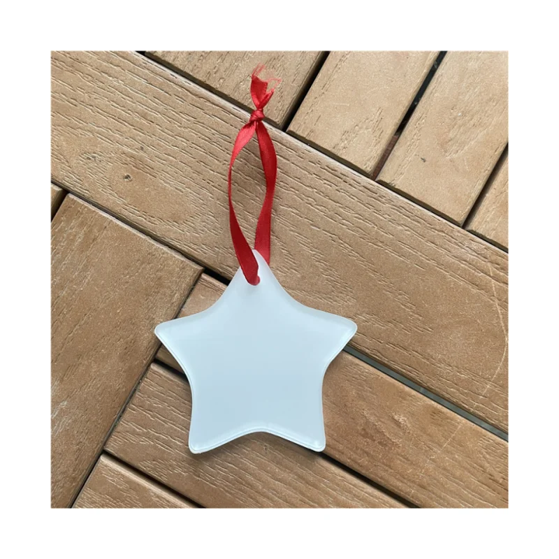 MDFSUB Star Acrylic Christmas Ornaments Diy Craft Tree Decorations Blank Sublimation Christmas Acrylic Ornaments for Xmas