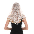 High-quality White Cape Lace Mantilla Veil One-Layer Crocheted Bridal Veils Customizable for Catholic Church Scarf Spanish Woman
