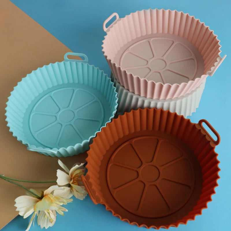 Home Kitchen Replacement Grill Pan and Baking Tray Set Square Air Fryer Silicone Mat for Oven Pizza Chicken Fried Foods