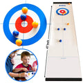 Family Funny Sports Toys Mini Portable Roll up Shuffleboard Pucks Bowling Indoor Tabletop Ice Curling Game Set