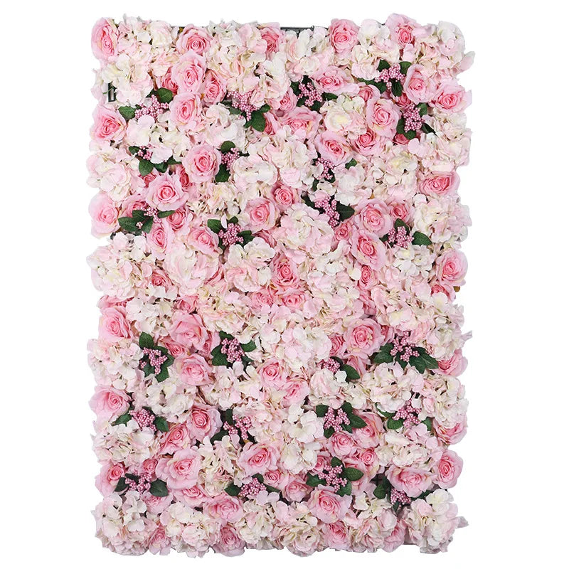 Wholesale 60x40cm Artificial Rose Hydrangea Flower Wall Panel for Wedding Party Birthday Decoration Backdrop