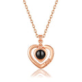 You Are in My Heart Lower MOQ Copper Nickle Free 100 Language I Love Your Heart Projection Necklace