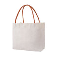 Canvas Tote Bag for Women with Zipper and Leather Handle  1 Pcs Customizabale Logo Handbag Reusable Shopping Tote Bag