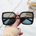 Luxury Oversized Square Sunglasses for Women Rimless Green and Blue PC Frame with UV400 Lenses Trendy Mirror Shades Eyewear