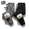 Liu Ming Custom Logo Trending Product Winter Casual Thick Warm Drawstring Sports Elastic Waist Plus Size Pants for Men