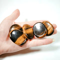 2025 Customized Chakra Reiki Crystal Engraved Yellow Tiger Eye Worry Stone