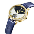 SHENGKE Luxury Oval Alloy Fashion Waterproof Quartz Watches for Stylish Women with Leather Strap