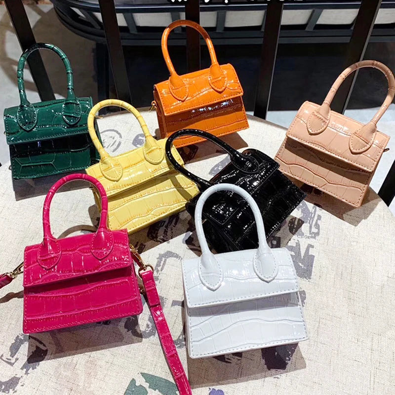 New Crocodile Printing PU Leather Shoulder Bag for Women Kid Jelly Purse Mini Handbags Jelly Sling Bag Kids